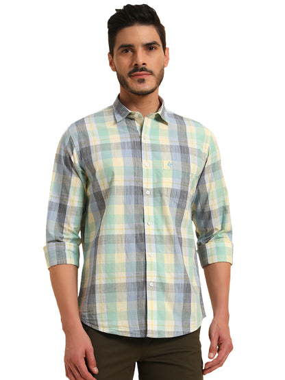 Casual Shirt for Men | Breathable & Soft with Color Fastness Regular Fit Spread Collar Neck Cotton Fabric Checkered Pattern