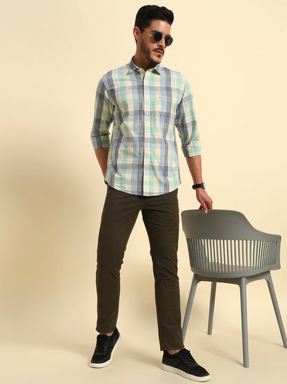 Casual Shirt for Men | Breathable & Soft with Color Fastness Regular Fit Spread Collar Neck Cotton Fabric Checkered Pattern