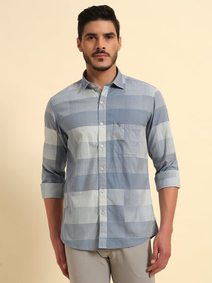 Casual Shirt for Men | Breathable & Soft with Color Fastness Regular Fit Spread Collar Neck Cotton Fabric Checkered Pattern