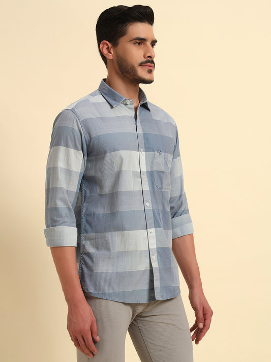 Casual Shirt for Men | Breathable & Soft with Color Fastness Regular Fit Spread Collar Neck Cotton Fabric Checkered Pattern