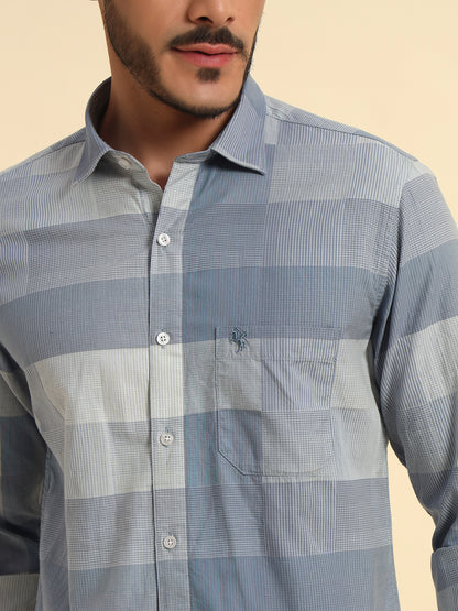 Casual Shirt for Men | Breathable & Soft with Color Fastness Regular Fit Spread Collar Neck Cotton Fabric Checkered Pattern