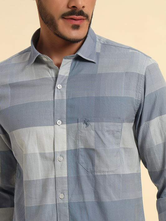 Casual Shirt for Men | Breathable & Soft with Color Fastness Regular Fit Spread Collar Neck Cotton Fabric Checkered Pattern