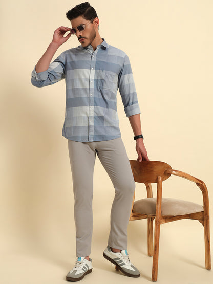 Casual Shirt for Men | Breathable & Soft with Color Fastness Regular Fit Spread Collar Neck Cotton Fabric Checkered Pattern