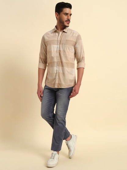 Casual Shirt for Men | Breathable & Soft with Color Fastness Regular Fit Spread Collar Neck Cotton Fabric Checkered Pattern