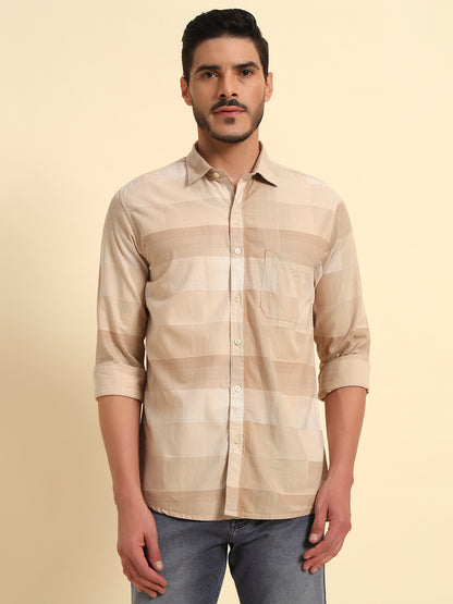 Casual Shirt for Men | Breathable & Soft with Color Fastness Regular Fit Spread Collar Neck Cotton Fabric Checkered Pattern