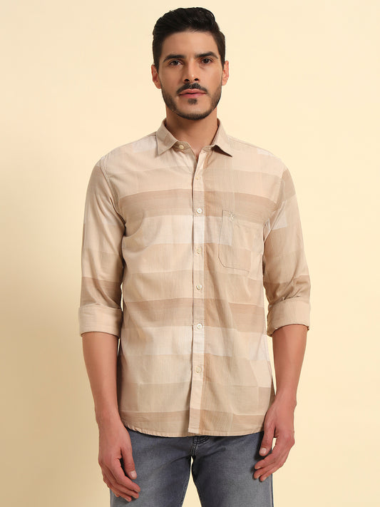 Casual Shirt for Men | Breathable & Soft with Color Fastness Regular Fit Spread Collar Neck Cotton Fabric Checkered Pattern