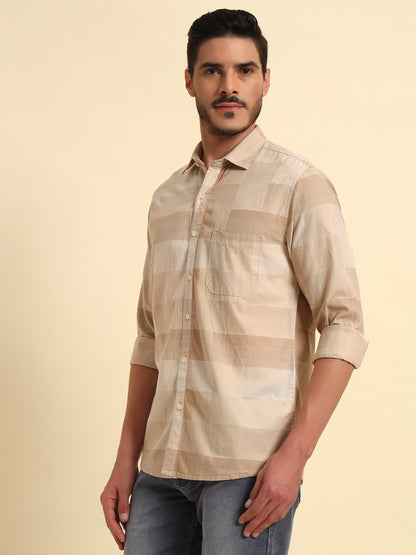Casual Shirt for Men | Breathable & Soft with Color Fastness Regular Fit Spread Collar Neck Cotton Fabric Checkered Pattern