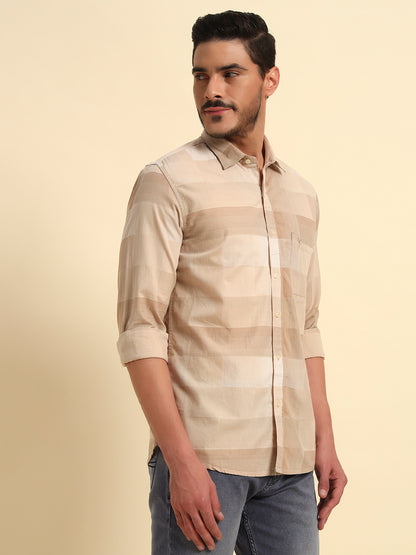 Casual Shirt for Men | Breathable & Soft with Color Fastness Regular Fit Spread Collar Neck Cotton Fabric Checkered Pattern
