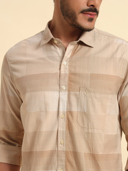 Casual Shirt for Men | Breathable & Soft with Color Fastness Regular Fit Spread Collar Neck Cotton Fabric Checkered Pattern