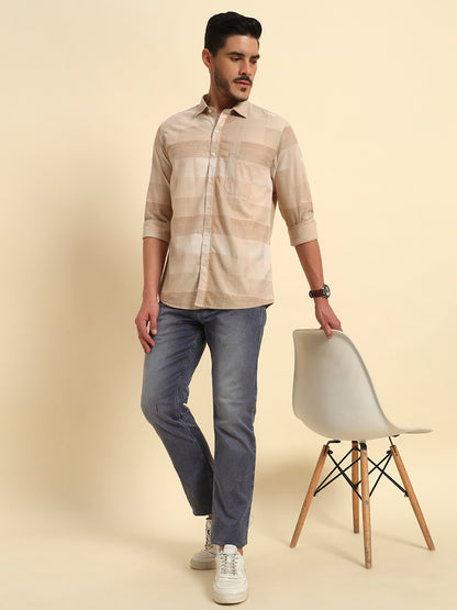 Casual Shirt for Men | Breathable & Soft with Color Fastness Regular Fit Spread Collar Neck Cotton Fabric Checkered Pattern