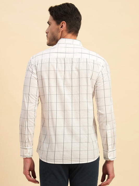 Casual Shirt for Men | Breathable & Soft with Color Fastness Regular Fit Spread Collar Neck Cotton Fabric Checkered Pattern