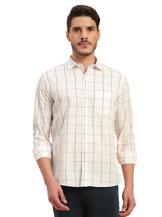Casual Shirt for Men | Breathable & Soft with Color Fastness Regular Fit Spread Collar Neck Cotton Fabric Checkered Pattern