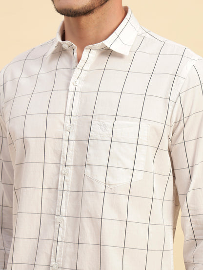 Casual Shirt for Men | Breathable & Soft with Color Fastness Regular Fit Spread Collar Neck Cotton Fabric Checkered Pattern