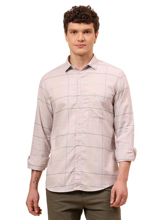 Casual Shirt for Men | Breathable & Soft with Color Fastness Regular Fit Spread Collar Neck Cotton Blend Fabric Checkered Pattern