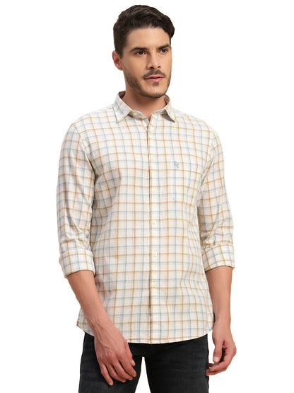 Casual Shirt for Men | Breathable & Soft with Color Fastness Regular Fit Spread Collar Neck Cotton Fabric Checkered Pattern