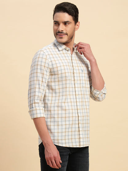 Casual Shirt for Men | Breathable & Soft with Color Fastness Regular Fit Spread Collar Neck Cotton Fabric Checkered Pattern