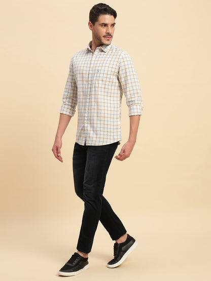 Casual Shirt for Men | Breathable & Soft with Color Fastness Regular Fit Spread Collar Neck Cotton Fabric Checkered Pattern