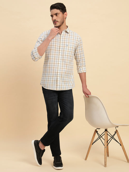 Casual Shirt for Men | Breathable & Soft with Color Fastness Regular Fit Spread Collar Neck Cotton Fabric Checkered Pattern