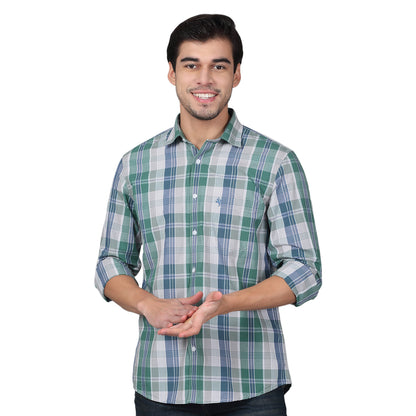 Casual Shirt for Men | Breathable & Soft with Color Fastness Regular Fit Spread Collar Neck Cotton Fabric Checkered Pattern