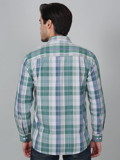 Casual Shirt for Men | Breathable & Soft with Color Fastness Regular Fit Spread Collar Neck Cotton Fabric Checkered Pattern