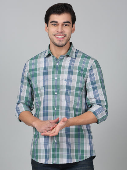 Casual Shirt for Men | Breathable & Soft with Color Fastness Regular Fit Spread Collar Neck Cotton Fabric Checkered Pattern