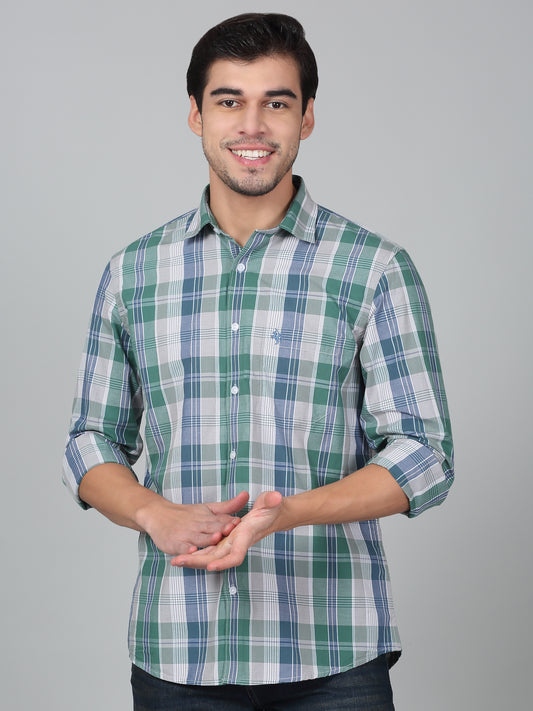 Casual Shirt for Men | Breathable & Soft with Color Fastness Regular Fit Spread Collar Neck Cotton Fabric Checkered Pattern
