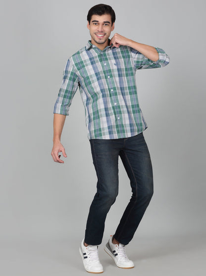 Casual Shirt for Men | Breathable & Soft with Color Fastness Regular Fit Spread Collar Neck Cotton Fabric Checkered Pattern