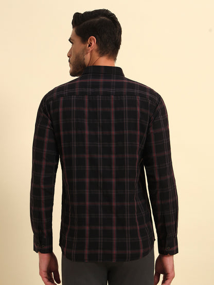 Casual Shirt for Men | Breathable & Soft with Color Fastness Regular Fit Spread Collar Neck Cotton Fabric Checkered Pattern