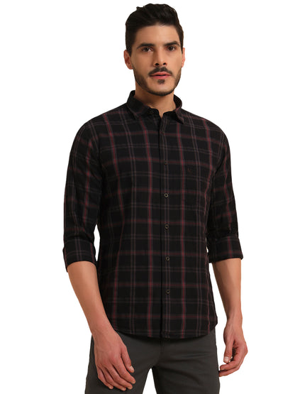Casual Shirt for Men | Breathable & Soft with Color Fastness Regular Fit Spread Collar Neck Cotton Fabric Checkered Pattern