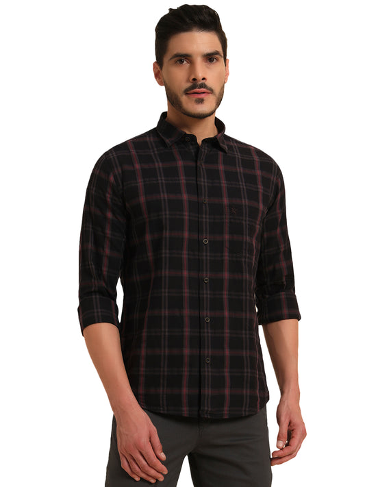 Casual Shirt for Men | Breathable & Soft with Color Fastness Regular Fit Spread Collar Neck Cotton Fabric Checkered Pattern