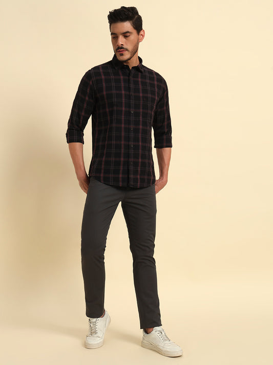 Casual Shirt for Men | Breathable & Soft with Color Fastness Regular Fit Spread Collar Neck Cotton Fabric Checkered Pattern