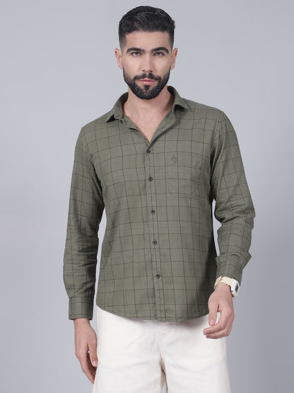 Casual Shirt for Men | Breathable & Soft with Color Fastness Regular Fit Spread Collar Neck Cotton Fabric Checkered Pattern