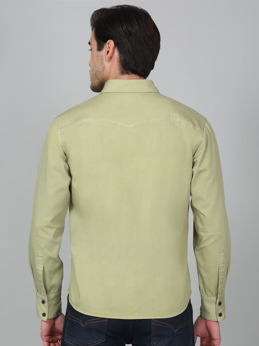 Casual Shirt for Men | Breathable & Soft with Color Fastness Regular Fit Spread Collar Neck Cotton Fabric Solid Pattern