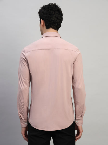 Casual Shirt for Men | Breathable & Soft with Color Fastness Regular Fit Spread Collar Neck Polyester Fabric Solid Pattern