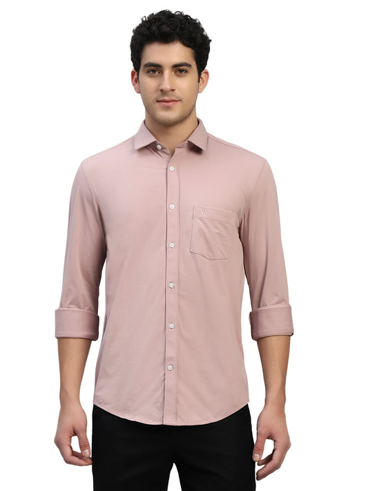 Casual Shirt for Men | Breathable & Soft with Color Fastness Regular Fit Spread Collar Neck Polyester Fabric Solid Pattern