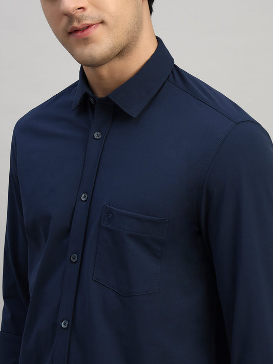 Casual Shirt for Men | Breathable & Soft with Color Fastness Regular Fit Spread Collar Neck Polyester Fabric Solid Pattern