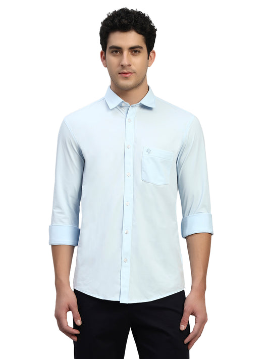 Casual Shirt for Men | Breathable & Soft with Color Fastness Regular Fit Spread Collar Neck Polyester Fabric Solid Pattern