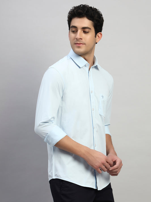Casual Shirt for Men | Breathable & Soft with Color Fastness Regular Fit Spread Collar Neck Polyester Fabric Solid Pattern