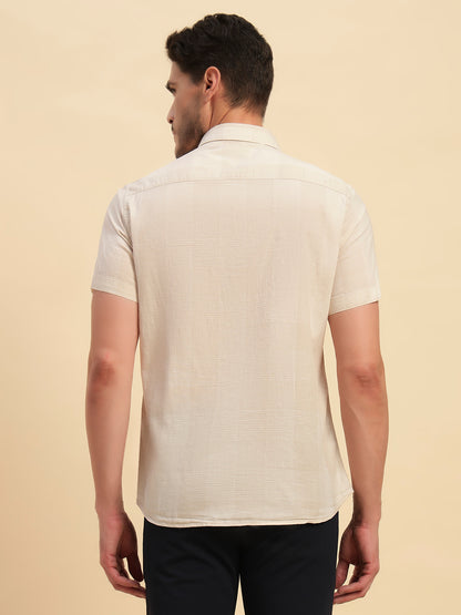 Casual Shirt for Men | Breathable & Soft with Color Fastness Regular Fit Spread Collar Neck Cotton Fabric Checkered Pattern