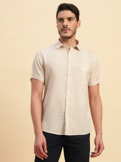 Casual Shirt for Men | Breathable & Soft with Color Fastness Regular Fit Spread Collar Neck Cotton Fabric Checkered Pattern