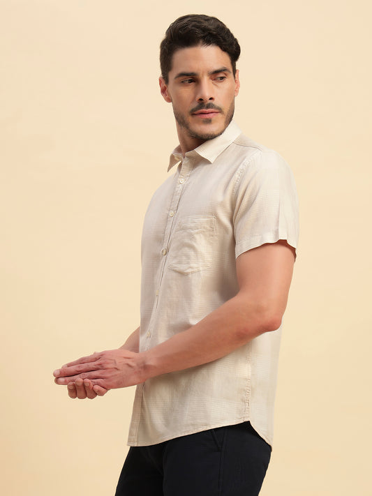 Casual Shirt for Men | Breathable & Soft with Color Fastness Regular Fit Spread Collar Neck Cotton Fabric Checkered Pattern