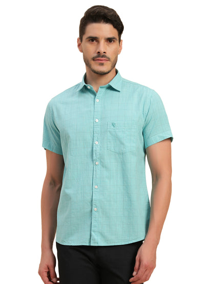 Casual Shirt for Men | Breathable & Soft with Color Fastness Regular Fit Spread Collar Neck Cotton Fabric Checkered Pattern