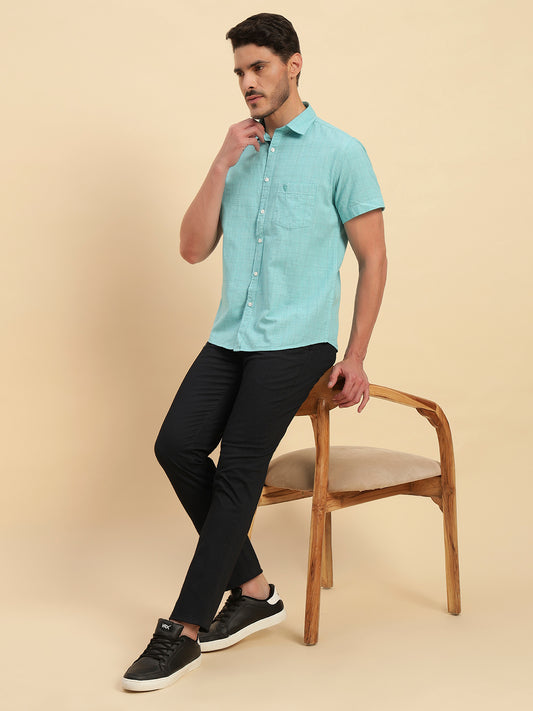 Casual Shirt for Men | Breathable & Soft with Color Fastness Regular Fit Spread Collar Neck Cotton Fabric Checkered Pattern