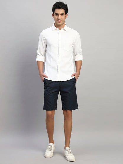 Casual Shirt for Men | Breathable & Soft with Color Fastness Regular Fit Spread Collar Neck Cotton Fabric Self Design Pattern