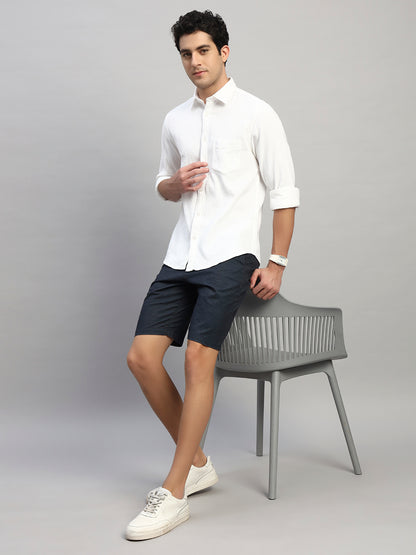 Casual Shirt for Men | Breathable & Soft with Color Fastness Regular Fit Spread Collar Neck Cotton Fabric Self Design Pattern