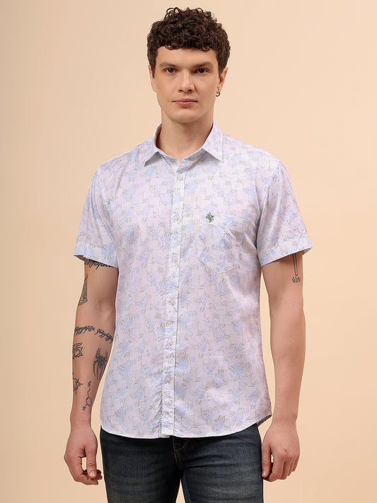 Casual Shirt for Men | Breathable & Soft with Color Fastness Regular Fit Spread Collar Neck Cotton Fabric Printed Pattern