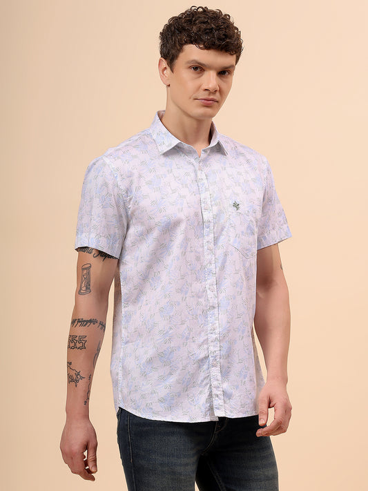 Casual Shirt for Men | Breathable & Soft with Color Fastness Regular Fit Spread Collar Neck Cotton Fabric Printed Pattern