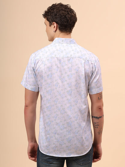 Casual Shirt for Men | Breathable & Soft with Color Fastness Regular Fit Spread Collar Neck Cotton Fabric Printed Pattern