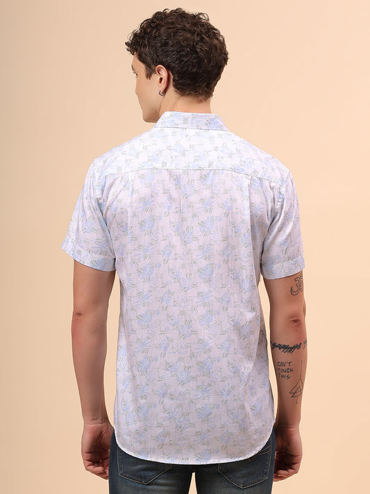 Casual Shirt for Men | Breathable & Soft with Color Fastness Regular Fit Spread Collar Neck Cotton Fabric Printed Pattern