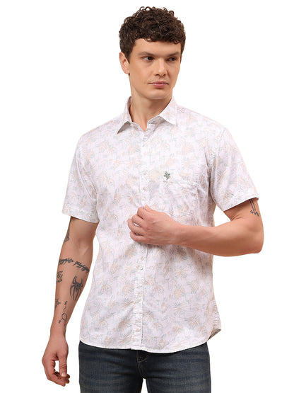 Casual Shirt for Men | Breathable & Soft with Color Fastness Regular Fit Spread Collar Neck Cotton Fabric Printed Pattern